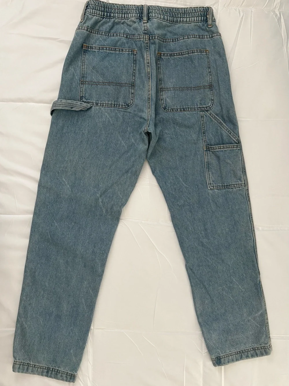 BDG Urban Outfitters Mens Denim Double Knee Carpenter Pant Light Blue Wash 32x31